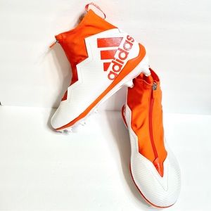 Adidas Nasty 2.0 High Top Zip Up Football Cleats Size 12.5 GZ9605 Orange White